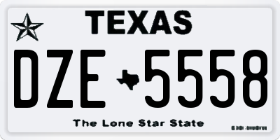TX license plate DZE5558