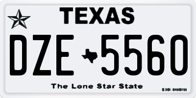 TX license plate DZE5560