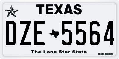 TX license plate DZE5564