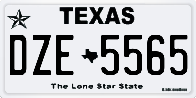 TX license plate DZE5565