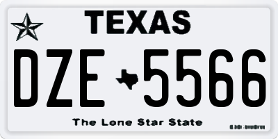 TX license plate DZE5566