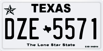 TX license plate DZE5571