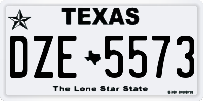 TX license plate DZE5573