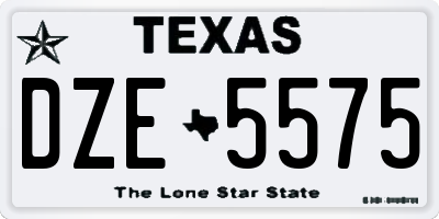 TX license plate DZE5575