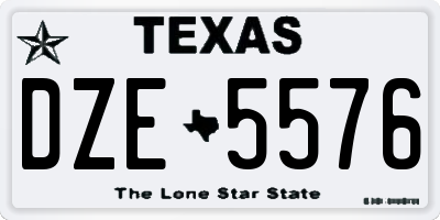 TX license plate DZE5576