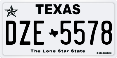 TX license plate DZE5578