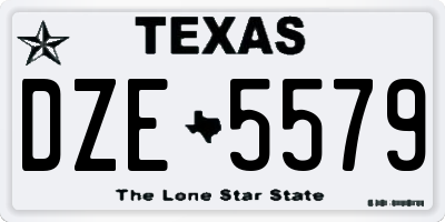 TX license plate DZE5579