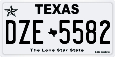 TX license plate DZE5582