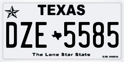 TX license plate DZE5585