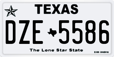 TX license plate DZE5586