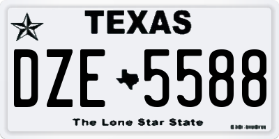 TX license plate DZE5588