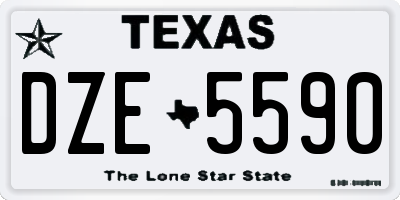 TX license plate DZE5590