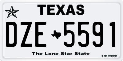 TX license plate DZE5591