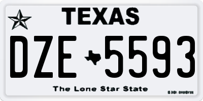 TX license plate DZE5593