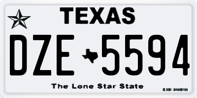 TX license plate DZE5594
