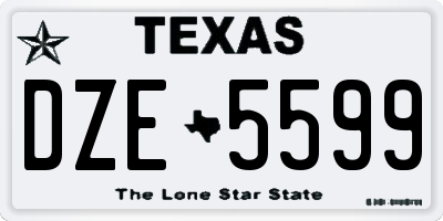 TX license plate DZE5599