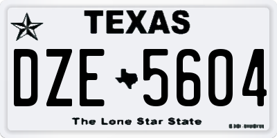 TX license plate DZE5604