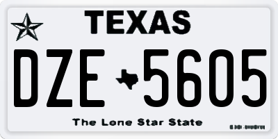 TX license plate DZE5605
