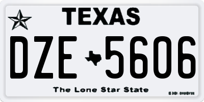 TX license plate DZE5606