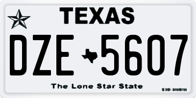 TX license plate DZE5607