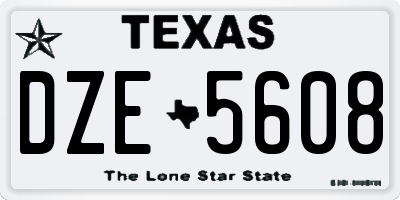 TX license plate DZE5608