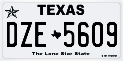 TX license plate DZE5609
