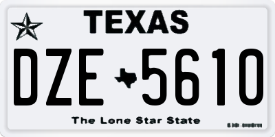 TX license plate DZE5610