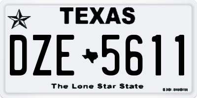 TX license plate DZE5611