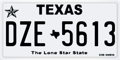 TX license plate DZE5613