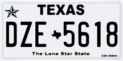 TX license plate DZE5618