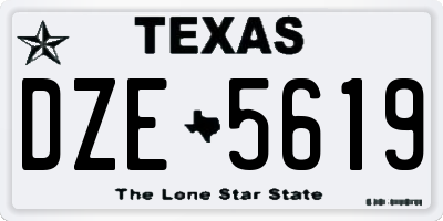 TX license plate DZE5619
