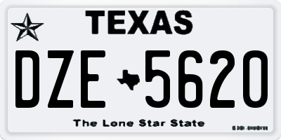 TX license plate DZE5620