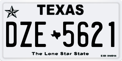 TX license plate DZE5621