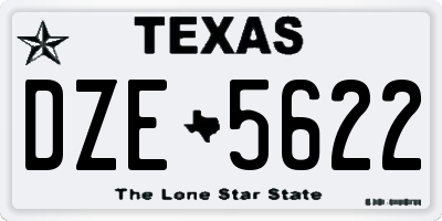 TX license plate DZE5622