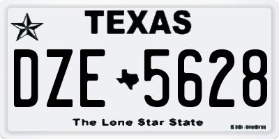TX license plate DZE5628