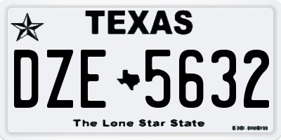 TX license plate DZE5632