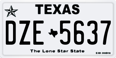 TX license plate DZE5637