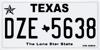 TX license plate DZE5638