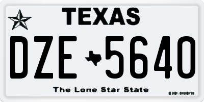 TX license plate DZE5640