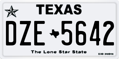 TX license plate DZE5642