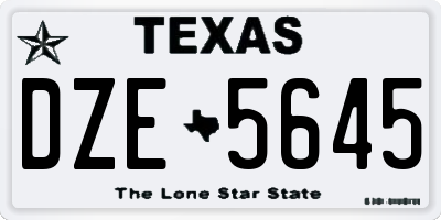 TX license plate DZE5645