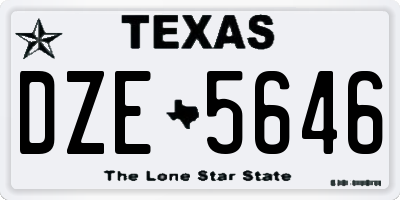 TX license plate DZE5646