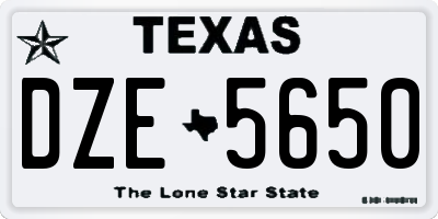 TX license plate DZE5650