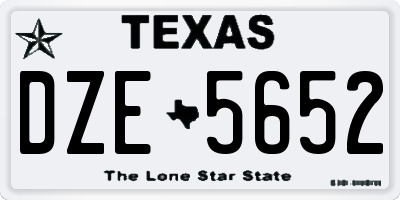 TX license plate DZE5652