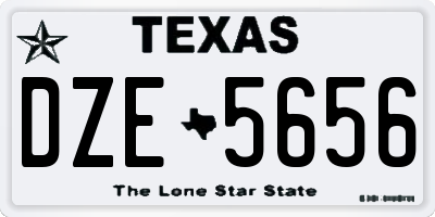 TX license plate DZE5656