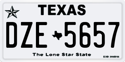 TX license plate DZE5657