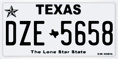 TX license plate DZE5658