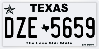 TX license plate DZE5659