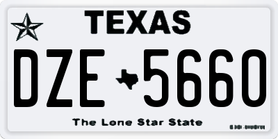 TX license plate DZE5660