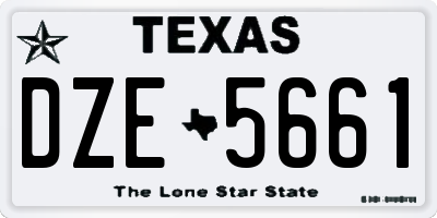 TX license plate DZE5661